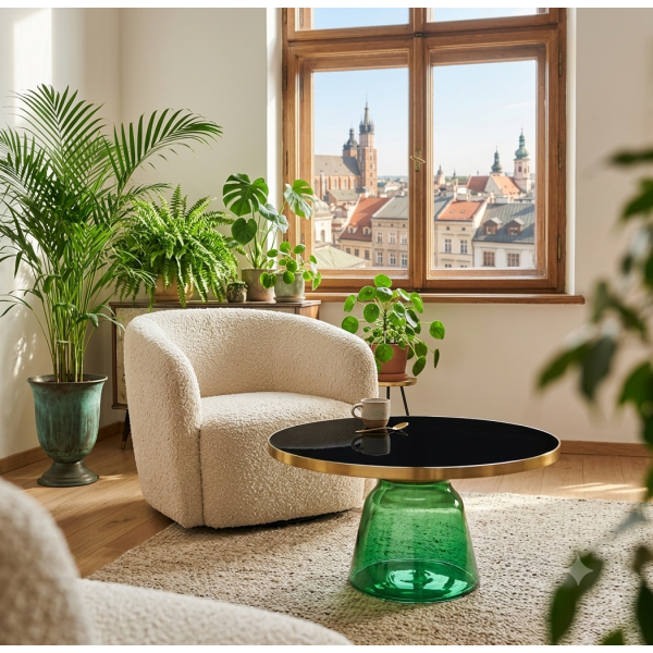 Stolik kawowy DOLCE FLAT zielono czarny 75 cm Step Into Design